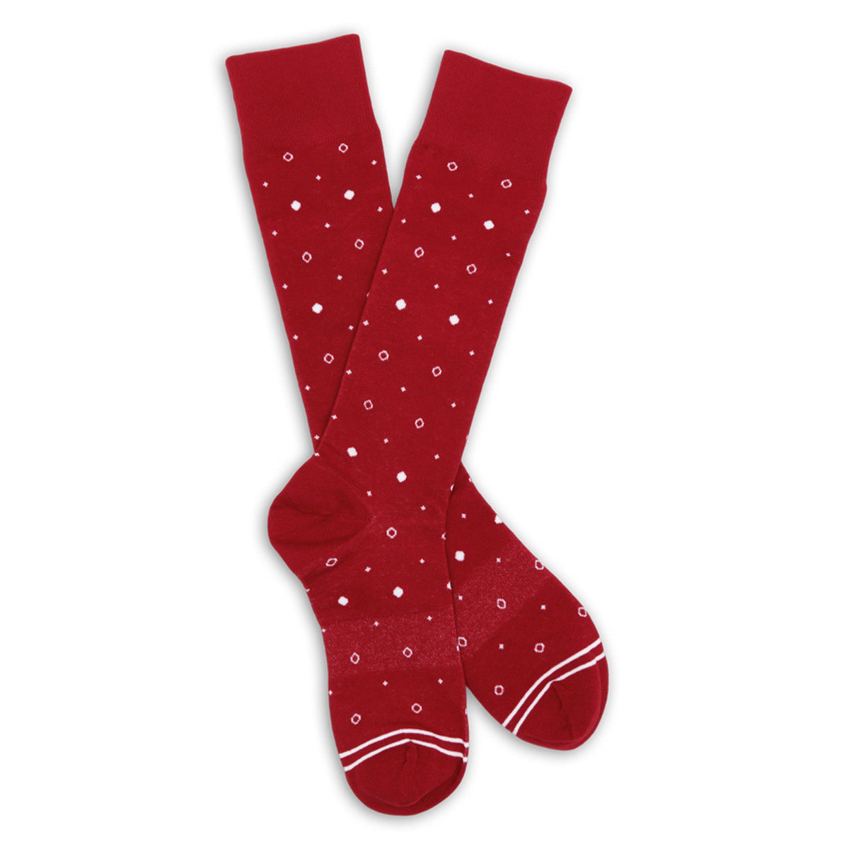 Crimson Mixed Dots Dress SocksTeam ColorwaysTorqelo.com