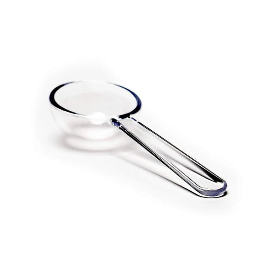 Clear plastic tea measuring scoop