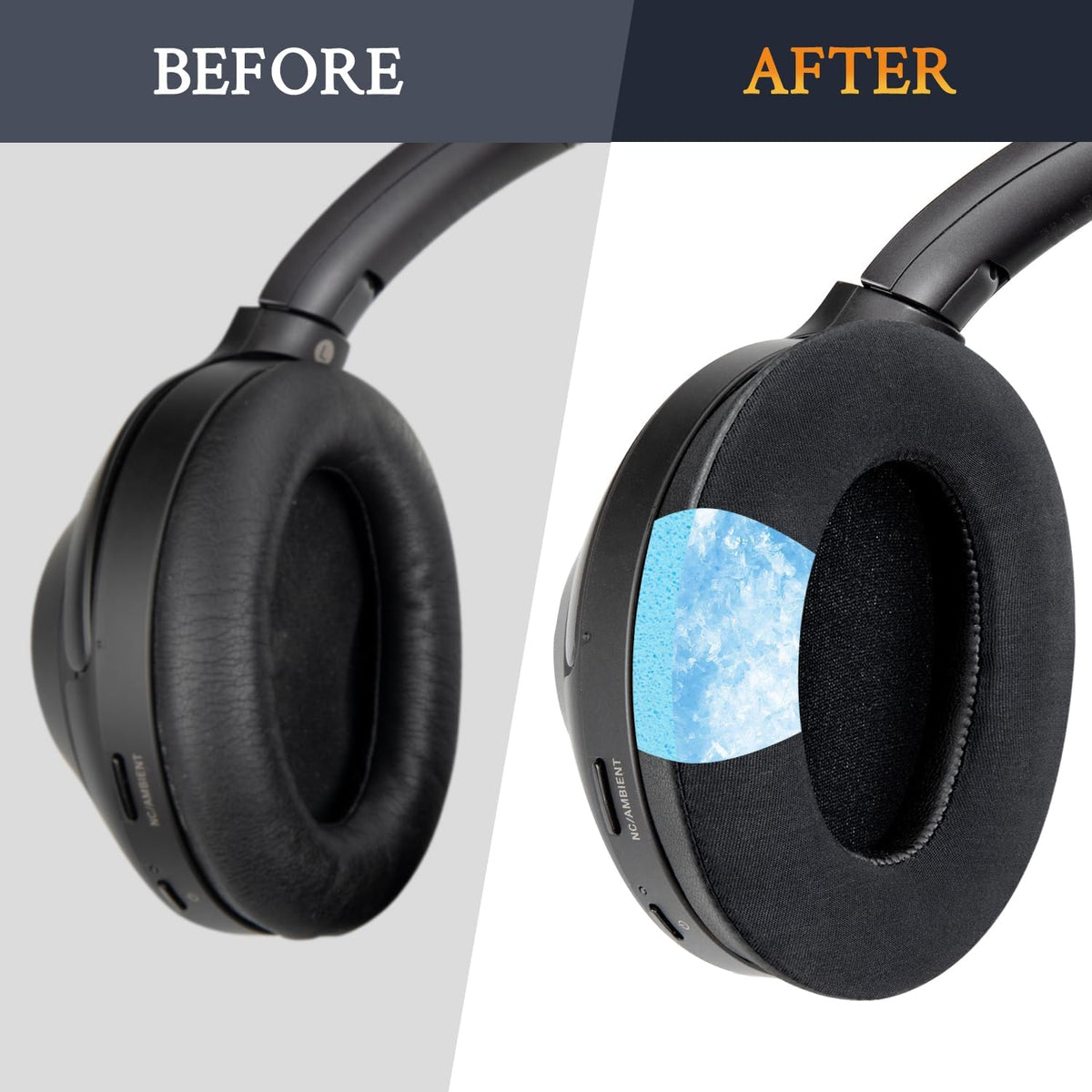 CS Upgraded Replacement Ear Pad Cushions for Sony WH-1000XM3 Headphones | Cooling GelEar PadsTorqelo.com