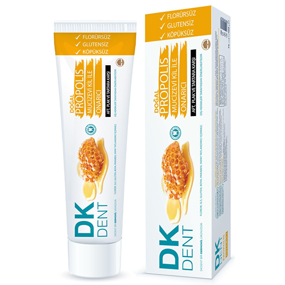 DK Dent Propolis Fluoride-Free Toothpaste: Natural Herbal Formula for Sensitive Gums & Bleeding Gums - Gluten-Free Daily Oral Care (2.54 fl oz) by Beauty Care Bag