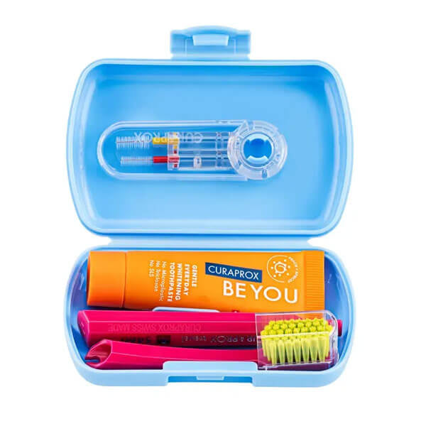 Curaprox Be You Travel Set Blue Oral Care Kit by Beauty Care Bag