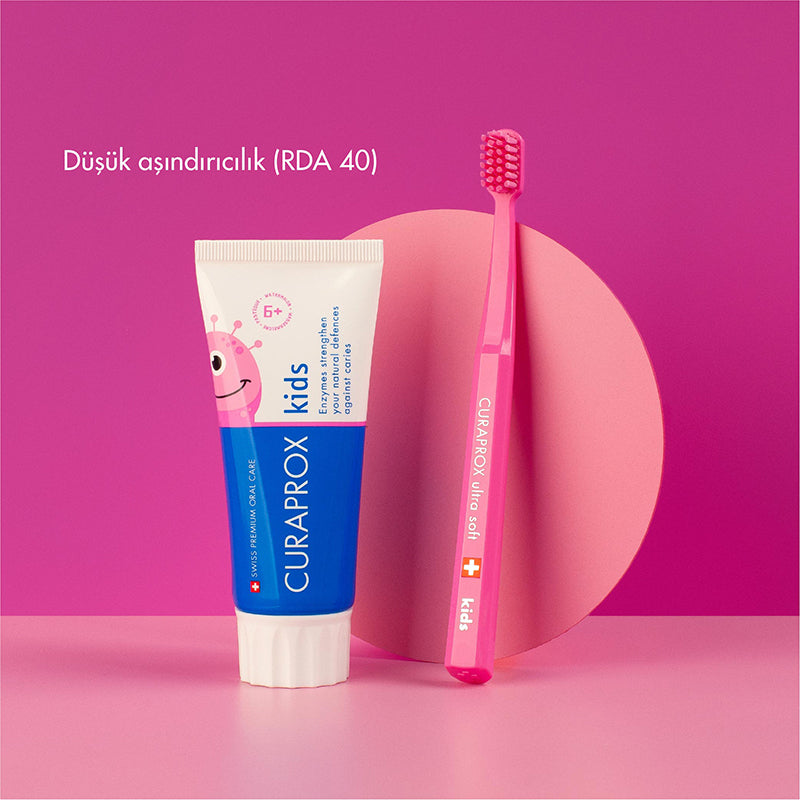 Curaprox Enzycal Kids Watermelon Toothpaste for Ages 6+ 60 ml by Beauty Care Bag