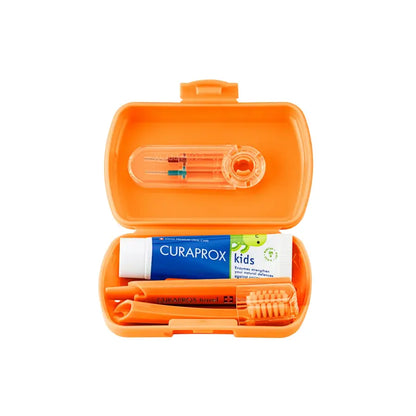 Curaprox Kids Travel Set Orange Gentle Oral Care Kit by Beauty Care Bag