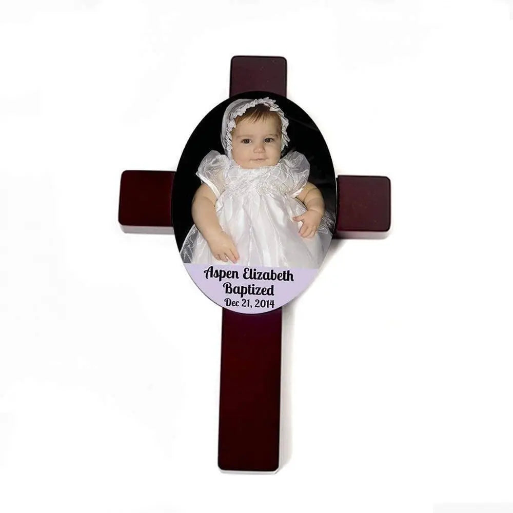 Custom Baptism Gift - Baby Christening Personalized Cross by Joyful Moose