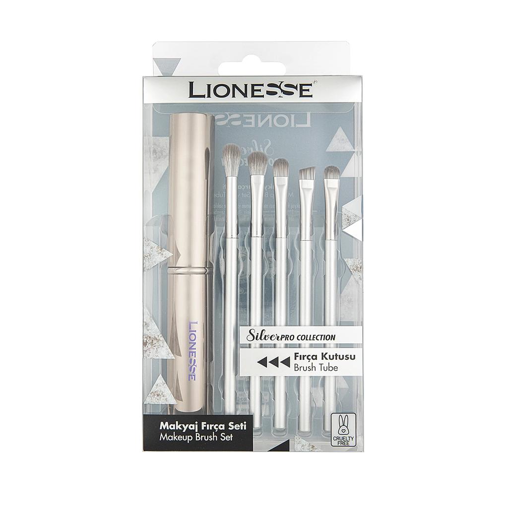 Lionesse 5-Piece Makeup Brush Set for Flawless Application by Beauty Care Bag