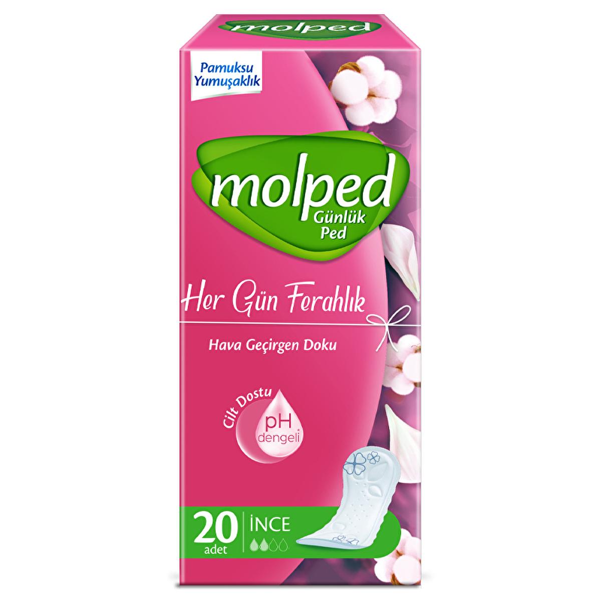 Molped Daily Freshness Panty Liners - pH Balanced, Breathable Comfort for Women's Daily Feminine Hygiene (20-Count) by Beauty Care Bag