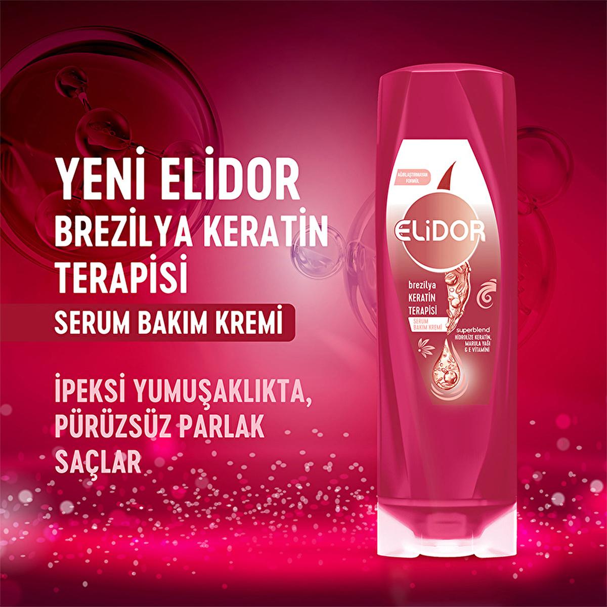 Elidor Brazilian Keratin Therapy Hair Serum - Nourishes, Smooths, and Adds Shine to Hair - 11.83 fl oz by Beauty Care Bag