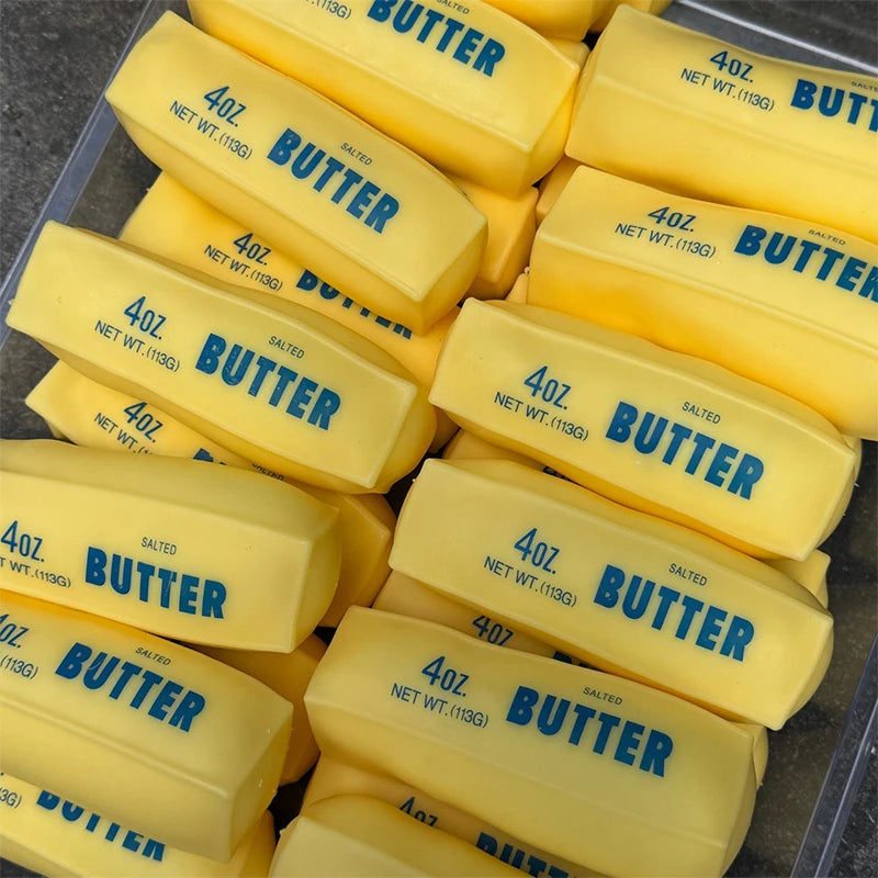 Butter Stick Squishy Stress Ball Fidget Toy Crunchy Squeeze Toy Round Blocks Filled ASMR Anti Stress Release Hand Relax Gift Toy by Torqelo.com
