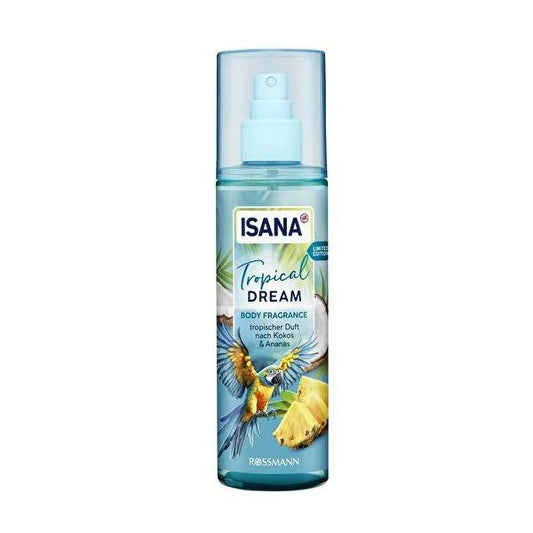 Isana Tropical Dream Body Spray - Vegan, Dermatologically Tested, pH-Balanced, Coconut & Pineapple Scent by Beauty Care Bag