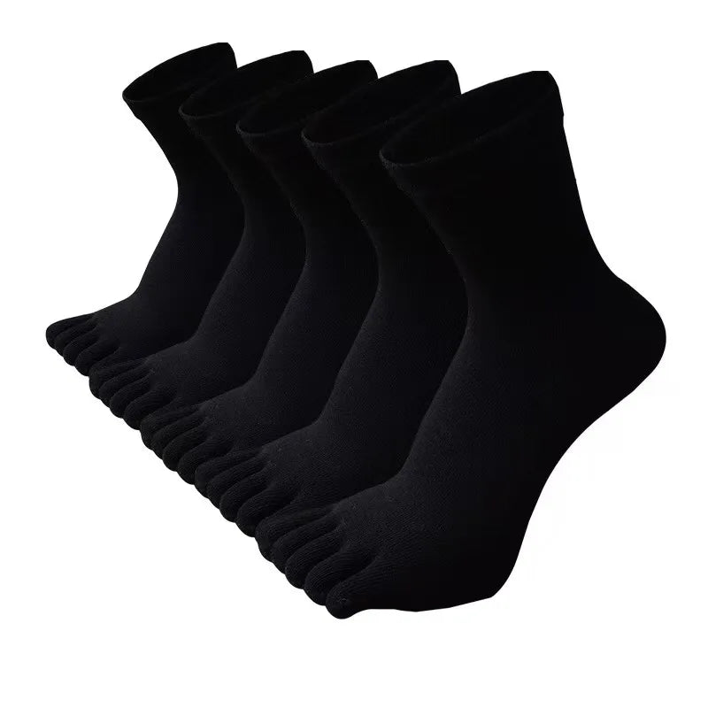 Five-toe cotton ankle socks, 5 pairs, by Torqelo.com