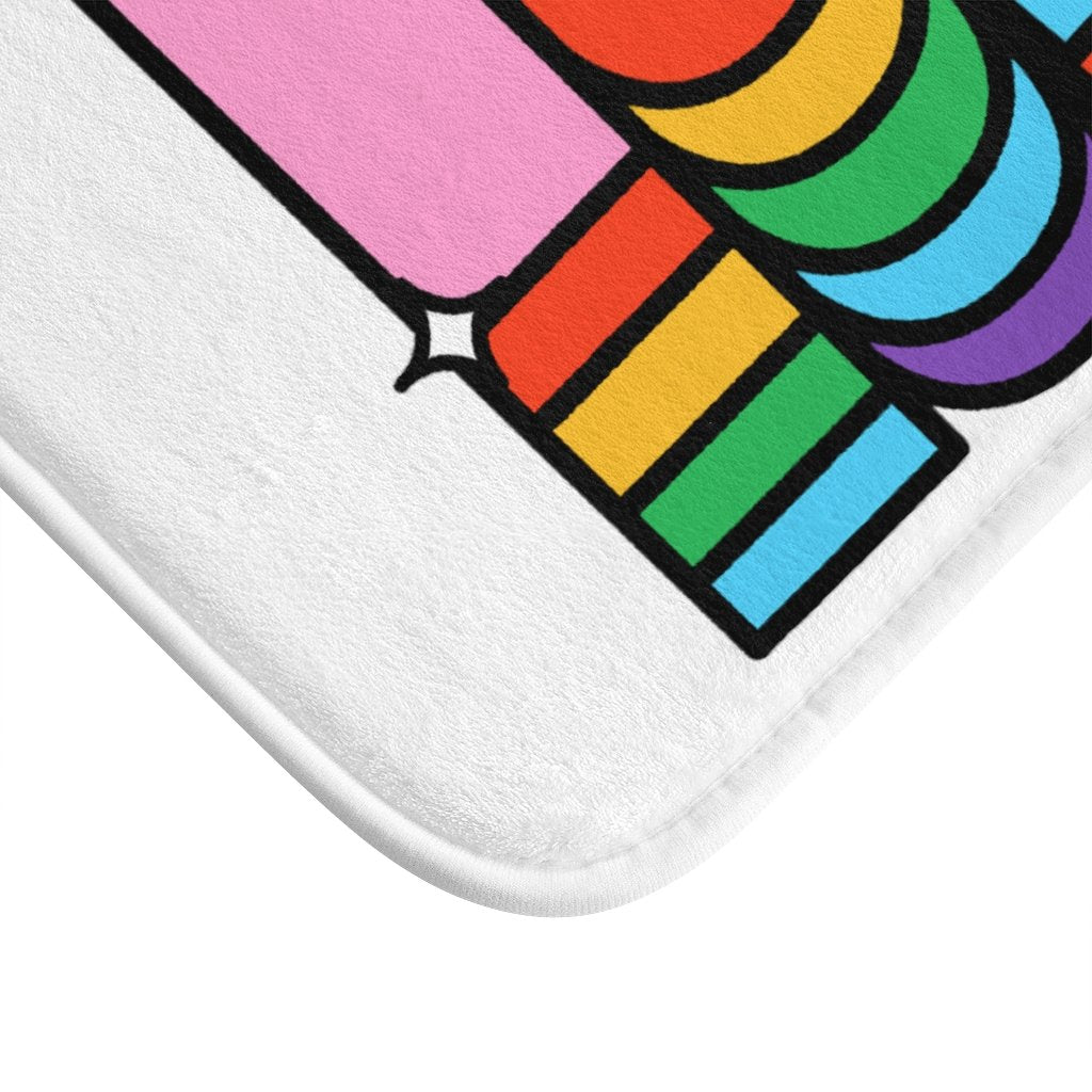 Rainbow Love Bath Mat by Yellow Pandora