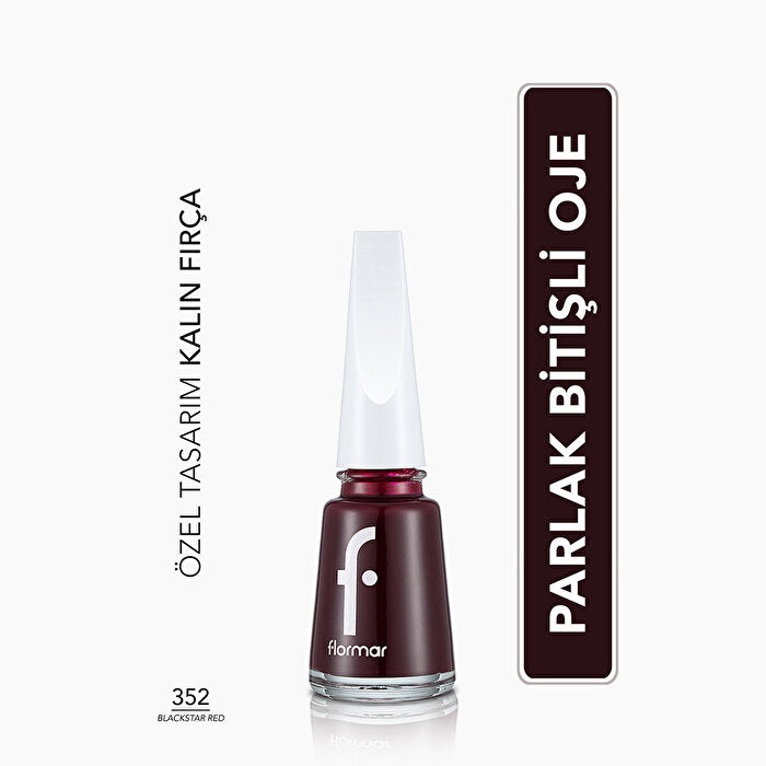 Flormar nail polish 352 Blackstar Red – view 2