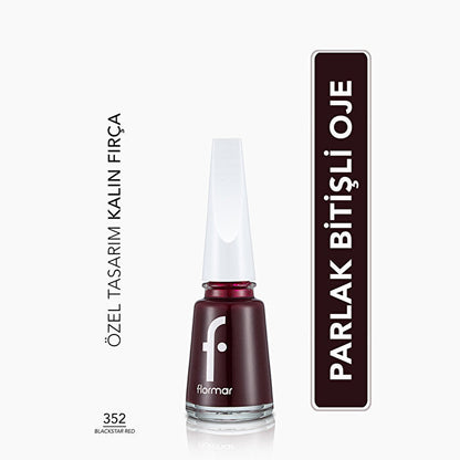 Flormar nail polish 352 Blackstar Red – view 2