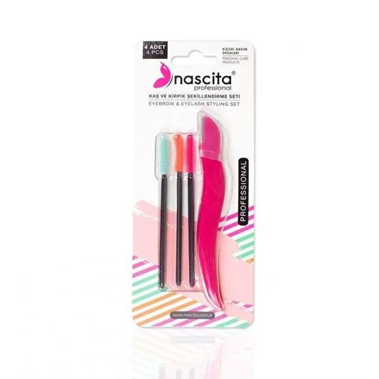 Nascita Eyebrow and Eyelash Shaping Set - Precision Tools for Grooming and Makeup | Mascara Brushes & Eyebrow Razor by Beauty Care Bag