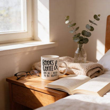 Book Lover Mug - Ceramic Coffee Mug for Book Club Gifts & Reader Gift Ideas 11 oz or 15 oz by Joyful Moose