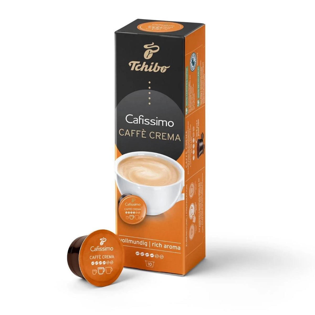 Tchibo Cafissimo Caffe Crema Rich Aroma Coffee Capsules 10-Pack by Beauty Care Bag