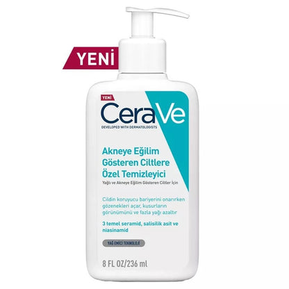 CeraVe Acne Face Wash with Salicylic Acid - Gentle, Oil-Free Cleanser for Acne Prone & Sensitive Skin - 236ml by Beauty Care Bag
