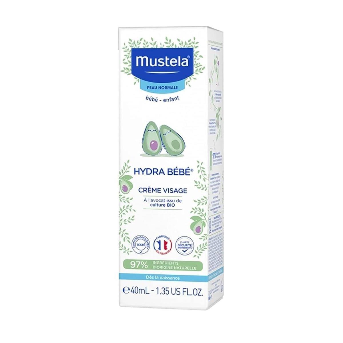 Mustela Hydra Bebe Baby Face Cream: Organic Avocado, Gentle Newborn Moisturizer for Sensitive Skin | Daily Hydration & Protection by Beauty Care Bag
