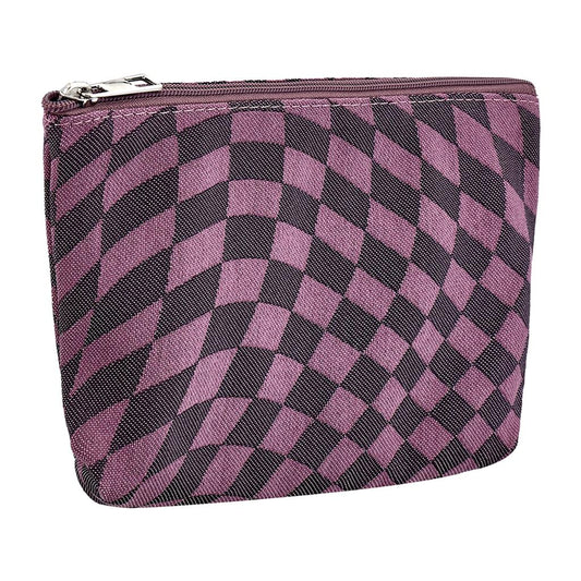 Eklips Purple Geometric Makeup Bag with Zipper by Beauty Care Bag
