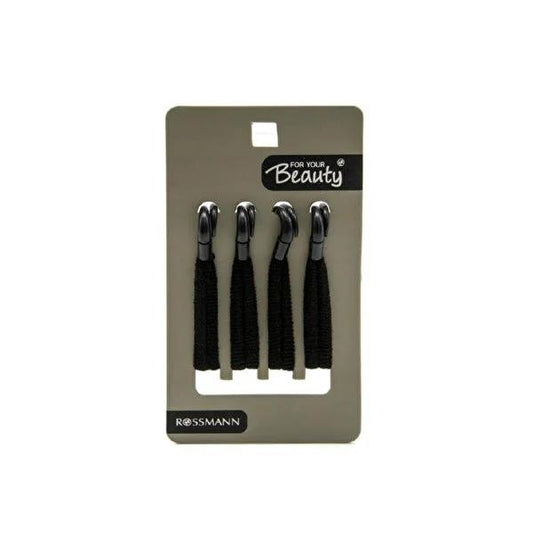 For Your Beauty Black Towel Set with Clips - 4 Piece Set, Hair Drying Towels, Bath Towels Set by Beauty Care Bag