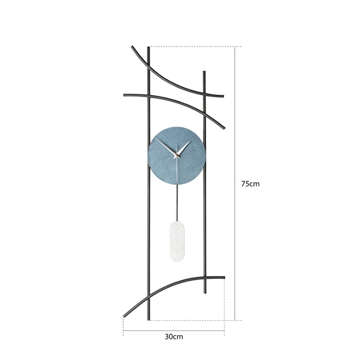 Muyika Ken: Large Metal Wall Clock - 29.5" Silent Modern Decorative Clock for Living Room, Bedroom - Hand Painted Accents by Beauty Care Bag