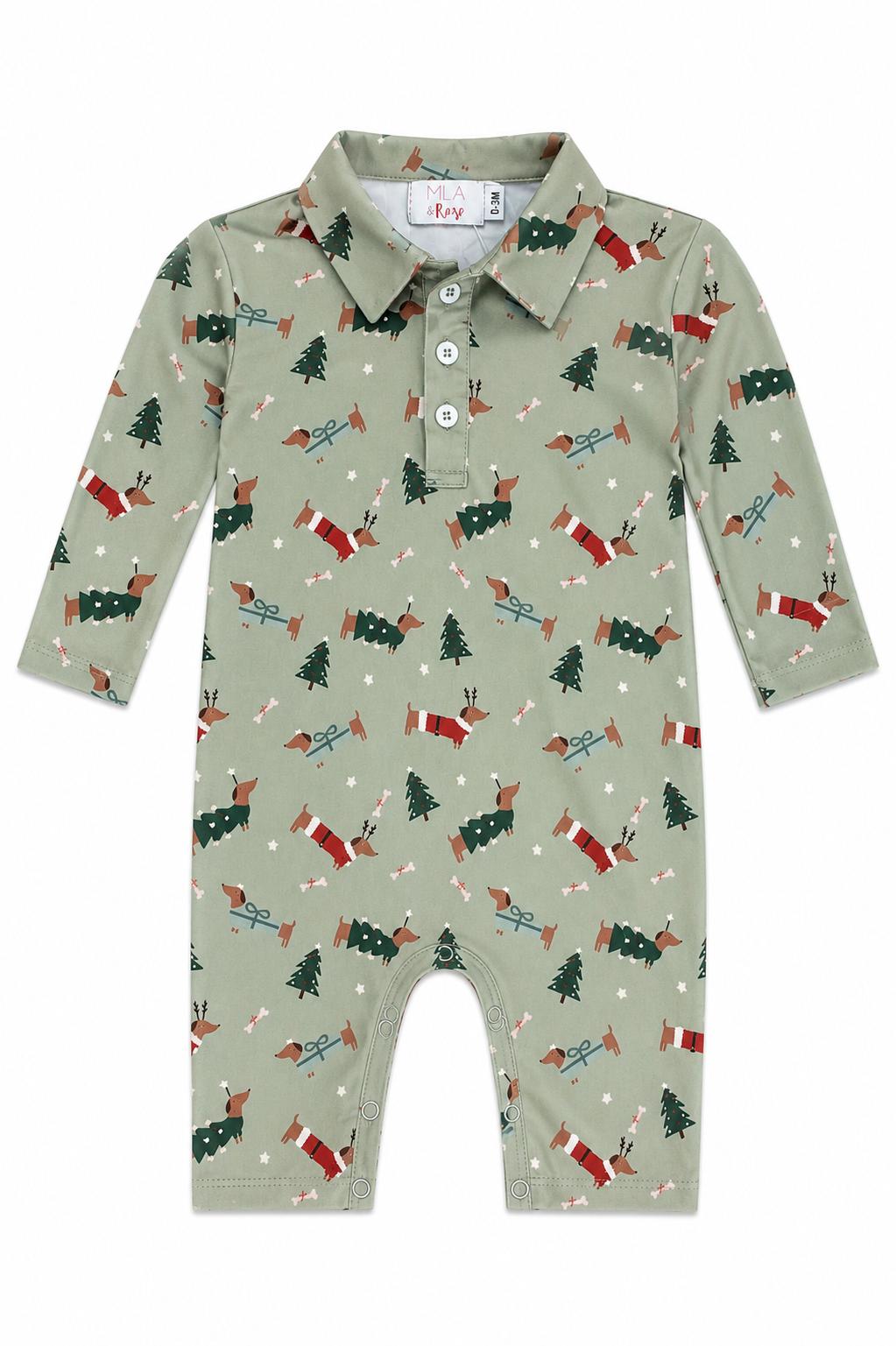 Dachshund Through the Snow L/S Polo One-PieceOne-Piece - L/S PoloTorqelo.com