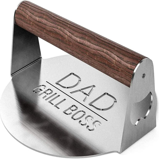 DAD The Grill Boss BBQ Press Grilling Stainless Steel Smash Burger Press by EasyOptionXY