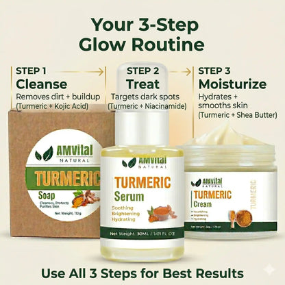 Daily Glow Routine Bundle (Cleanse + Treat + Moisturize) by AMVital
