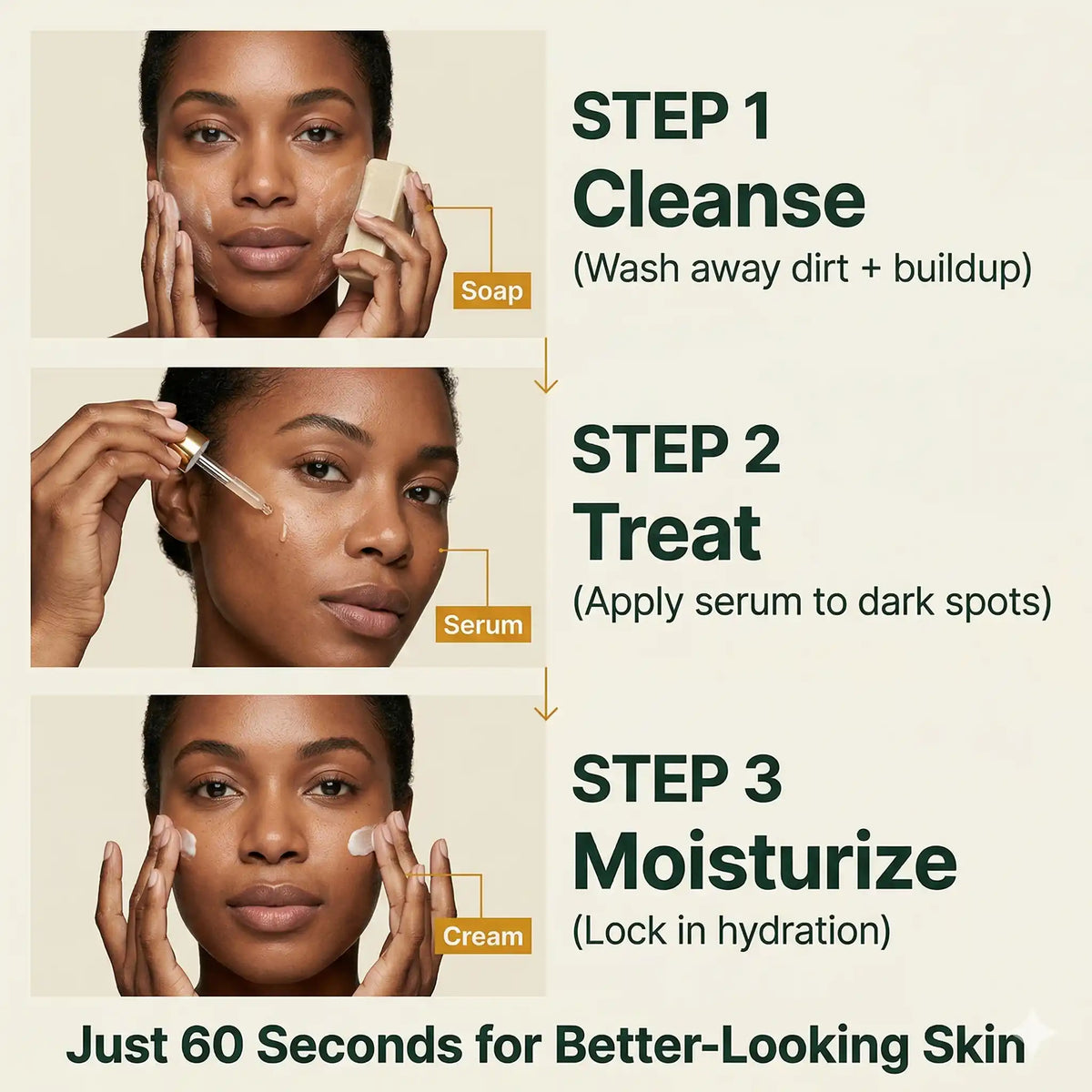 Daily Glow Routine Bundle (Cleanse + Treat + Moisturize) by AMVital