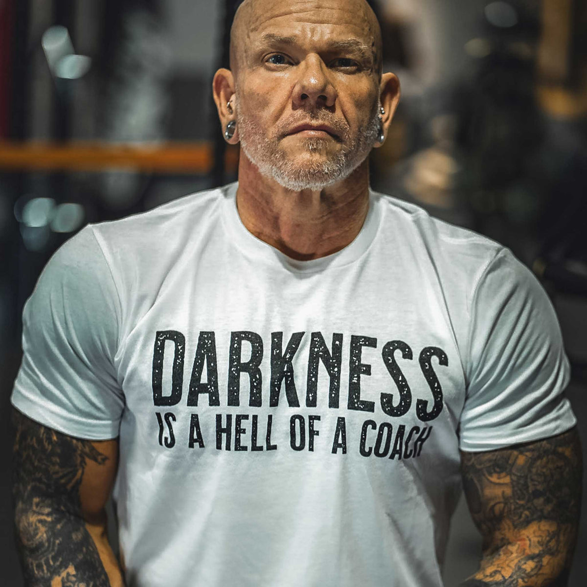 Darkness is a HELL of a Coach - White Edition Tee by Tango Charlie Apparel
