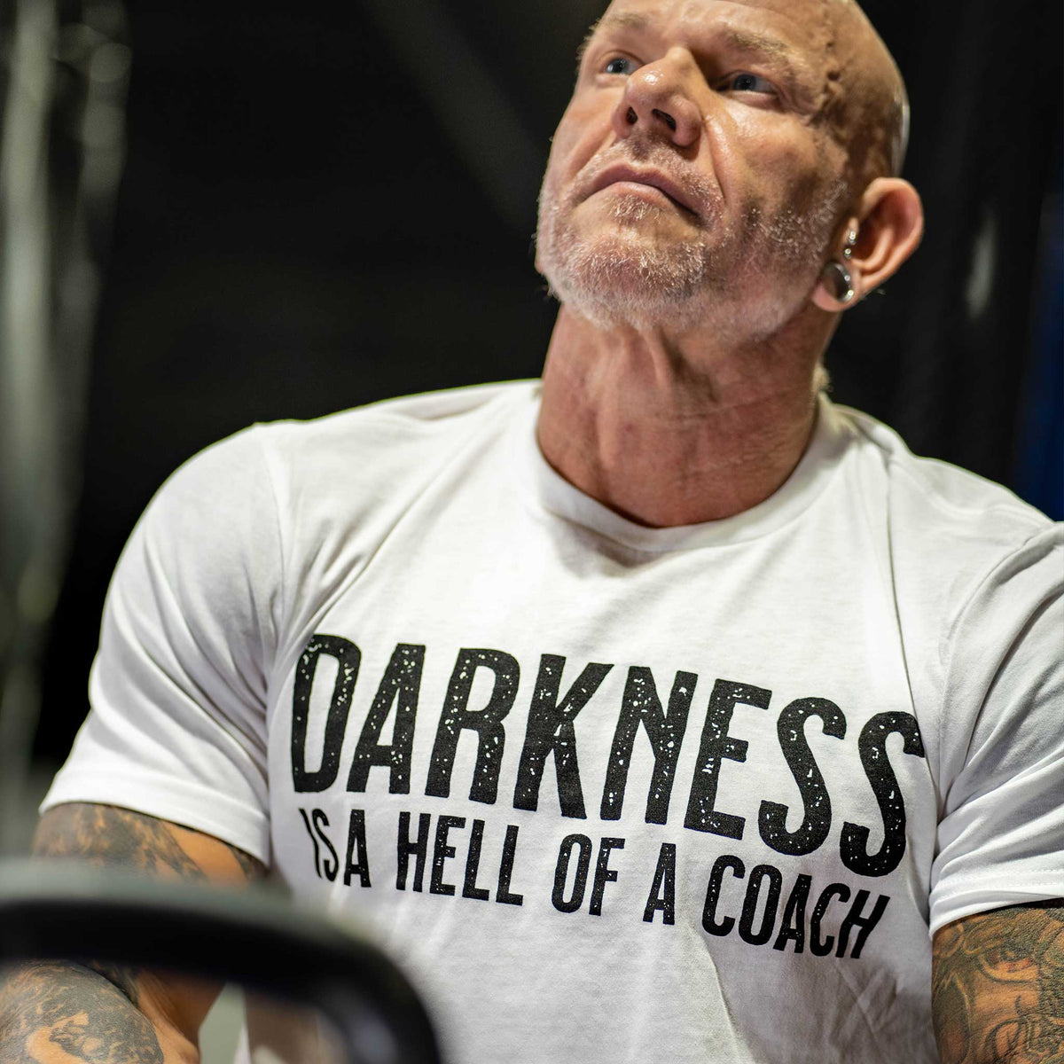 Darkness is a HELL of a Coach - White Edition Tee by Tango Charlie Apparel