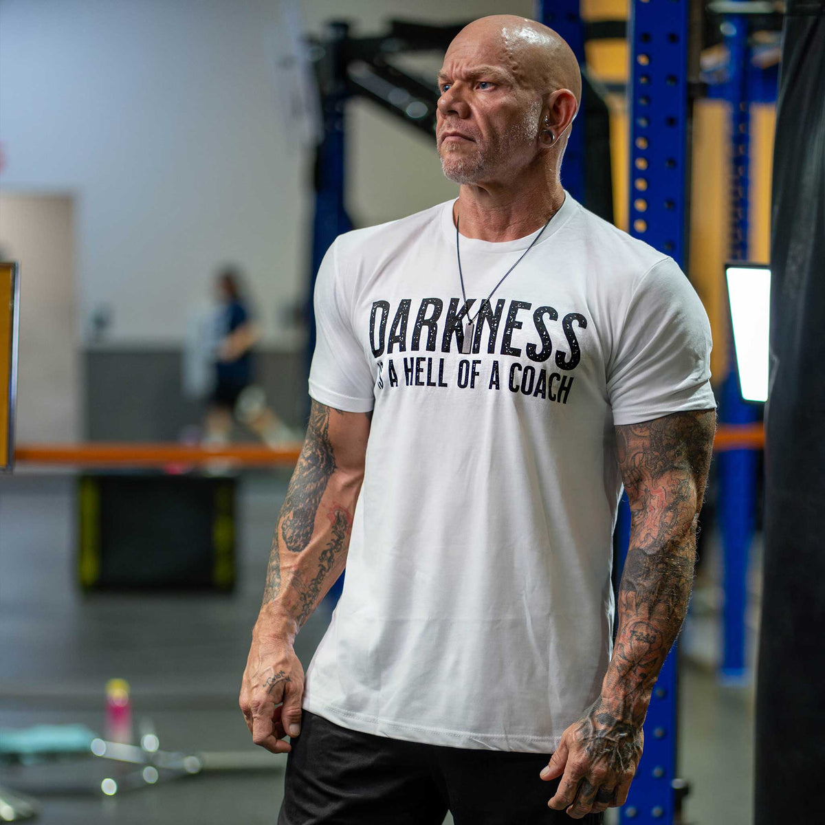 Darkness is a HELL of a Coach - White Edition Tee by Tango Charlie Apparel
