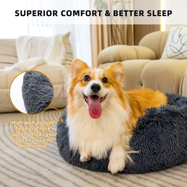 Pet Beds for Cats Dog Bed Washable Anti Anxiety Fluffy Dog Bed by Teal Simba