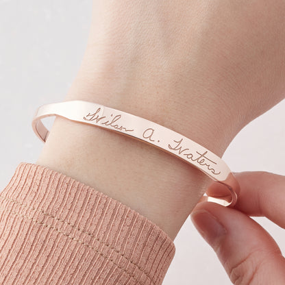Handwritten Cuff Bracelet by Green Millie