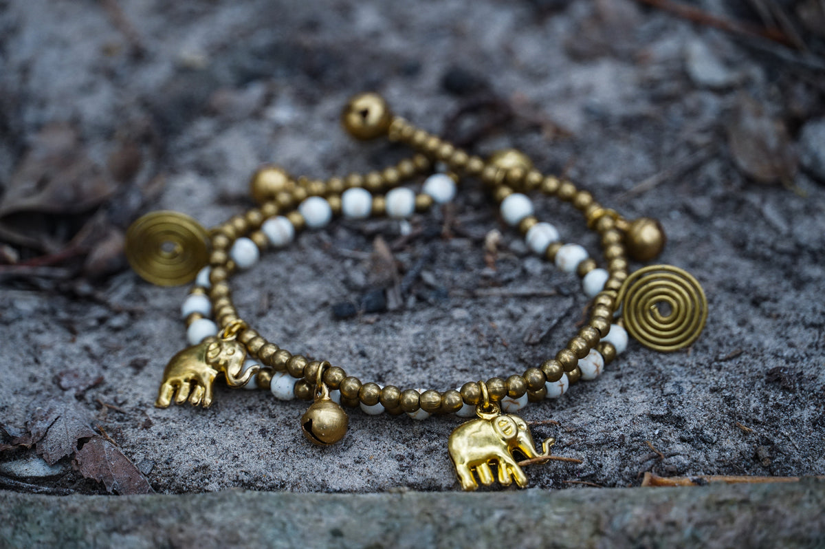 Boho Brass Elephant Bracelets by Tan Smokey