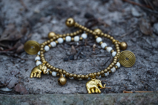 Boho Brass Elephant Bracelets by Tan Smokey