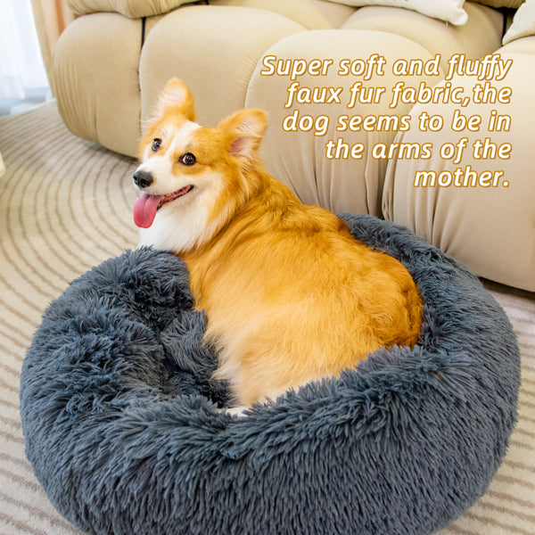 Pet Beds for Cats Dog Bed Washable Anti Anxiety Fluffy Dog Bed by Teal Simba