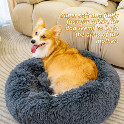 Pet Beds for Cats Dog Bed Washable Anti Anxiety Fluffy Dog Bed by Teal Simba