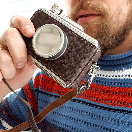 Camera Flask Personalized Flask by Fuchsia Molly