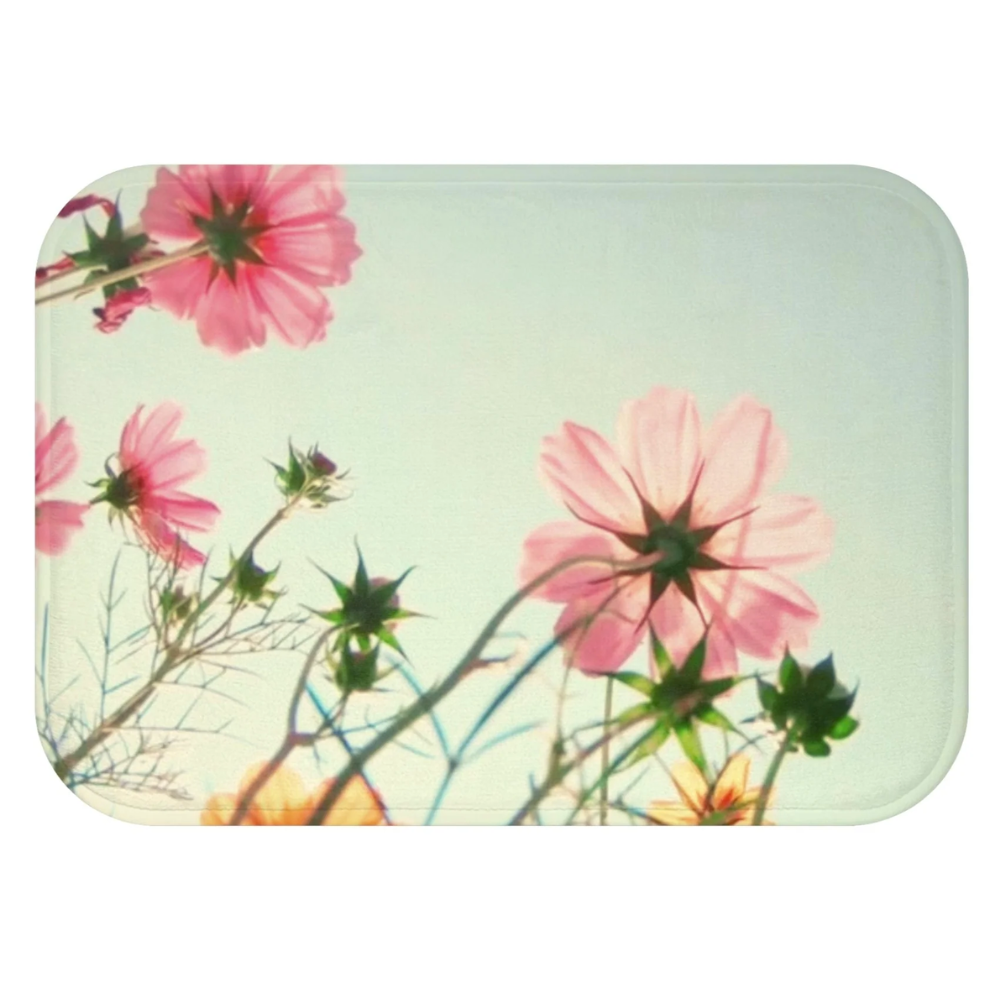 Flowers In The Field Bath Mat by Yellow Pandora
