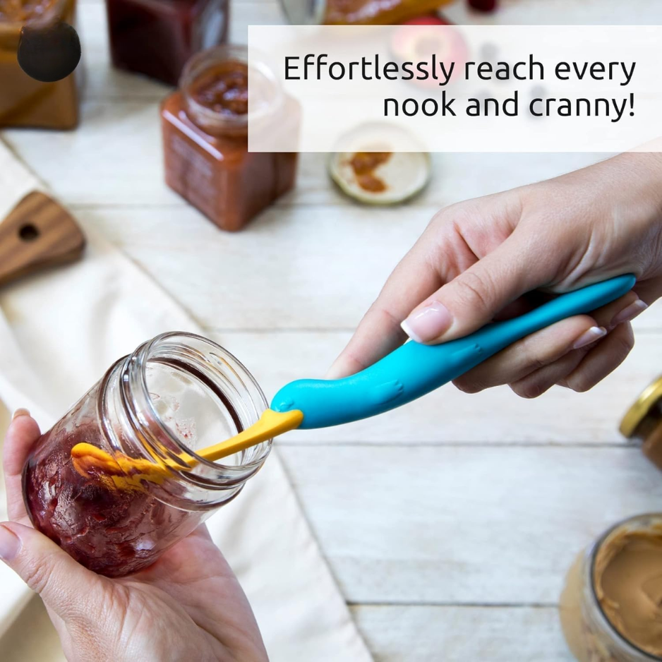 Fun Silicone Jar Spatula for Scooping & Scraping by Red Tethys