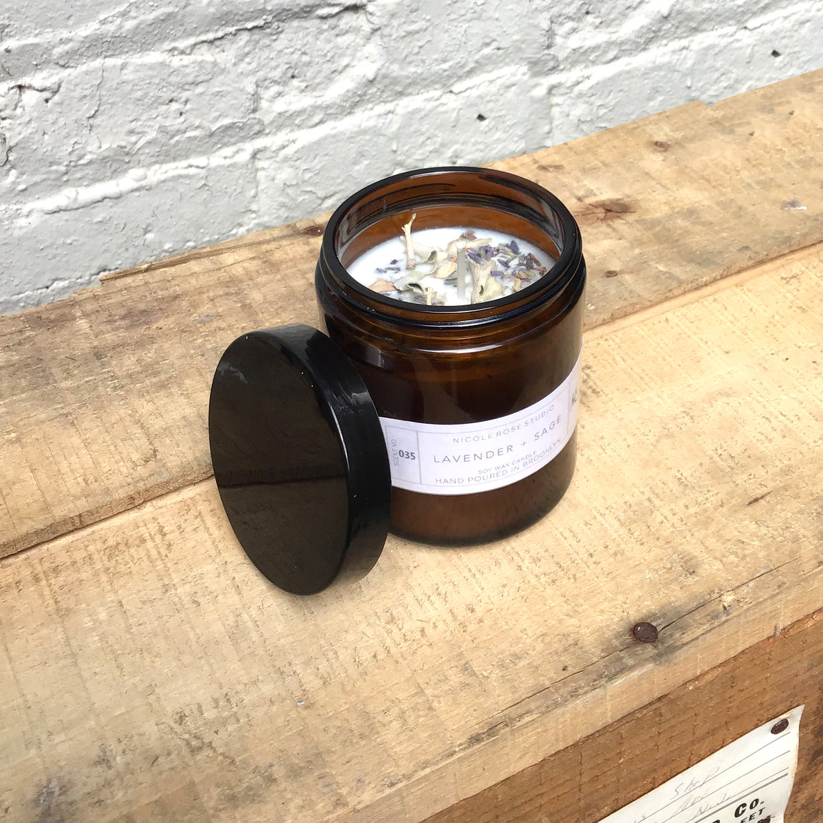 Lavender + White Sage Aromatherapy Scented Soy Wax Candle by Indigo Poseidon