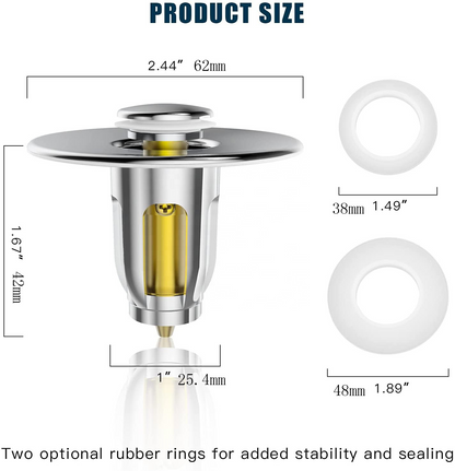 UNIVERSAL WASH BASIN BOUNCE DRAIN FILTER by Teal Simba