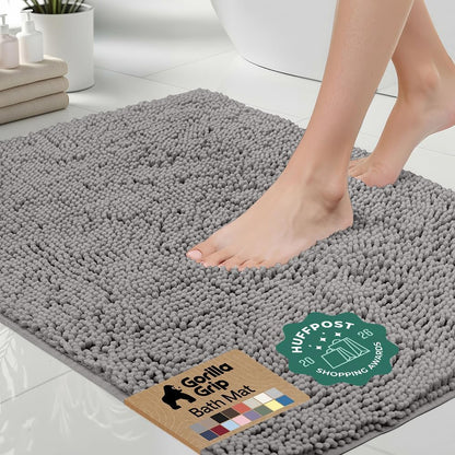 Chenille Bath Rug Mat, 24 x 17 Inches, Soft Absorbent Bathroom Rug by Red Tethys