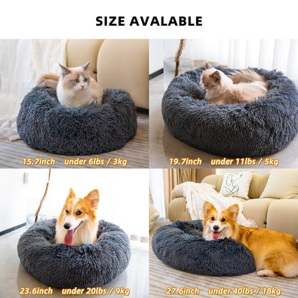 Pet Beds for Cats Dog Bed Washable Anti Anxiety Fluffy Dog Bed by Teal Simba