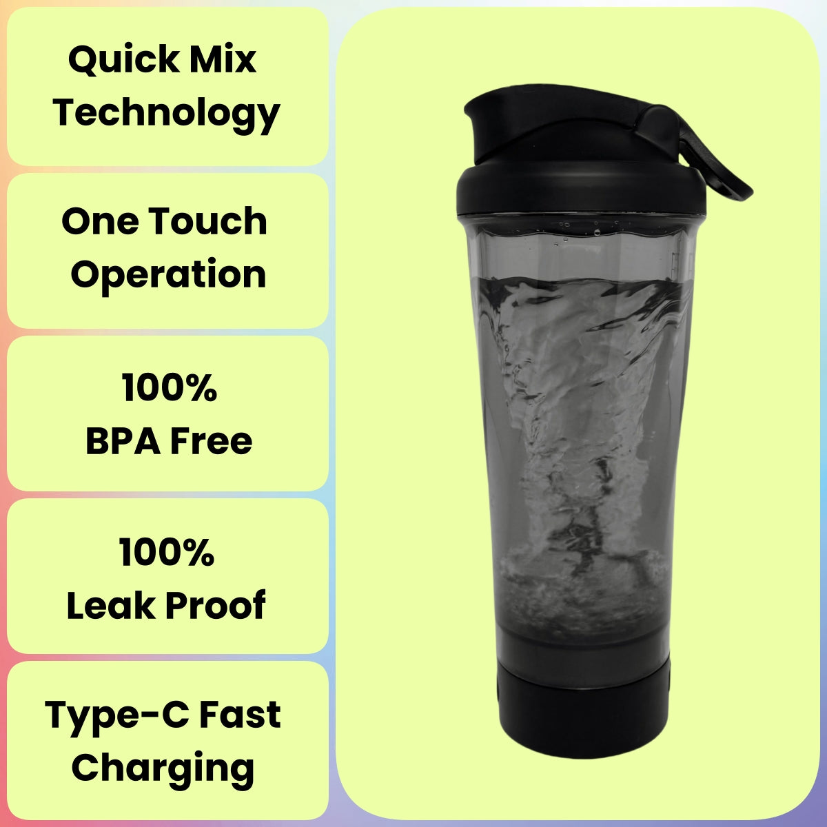 Electric Protein Shaker Bottle, Rechargeable Protein Shaker by Byzantium Phanes