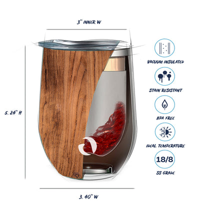 DRINCO® 12oz Insulated Wine Tumbler Glass (Woodland) by Orchid Lavender