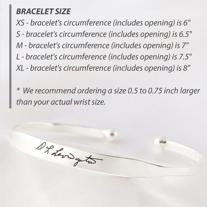 Handwritten Cuff Bracelet by Green Millie