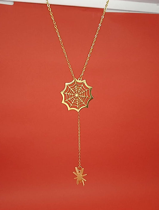 spider and web pendant necklace by Red Iphigenia