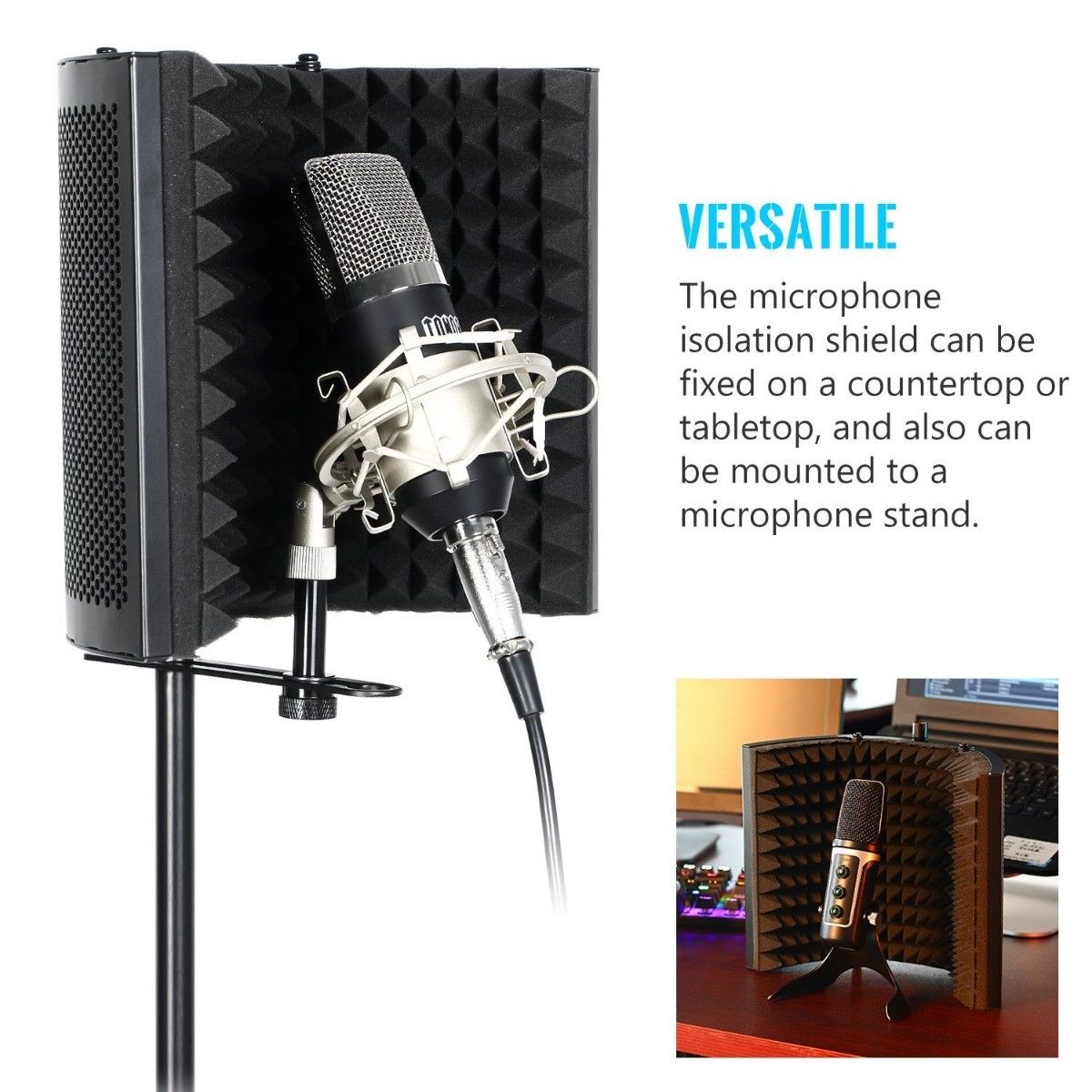 Microphone Isolation Shield Studio Mic Sound by Teal Simba